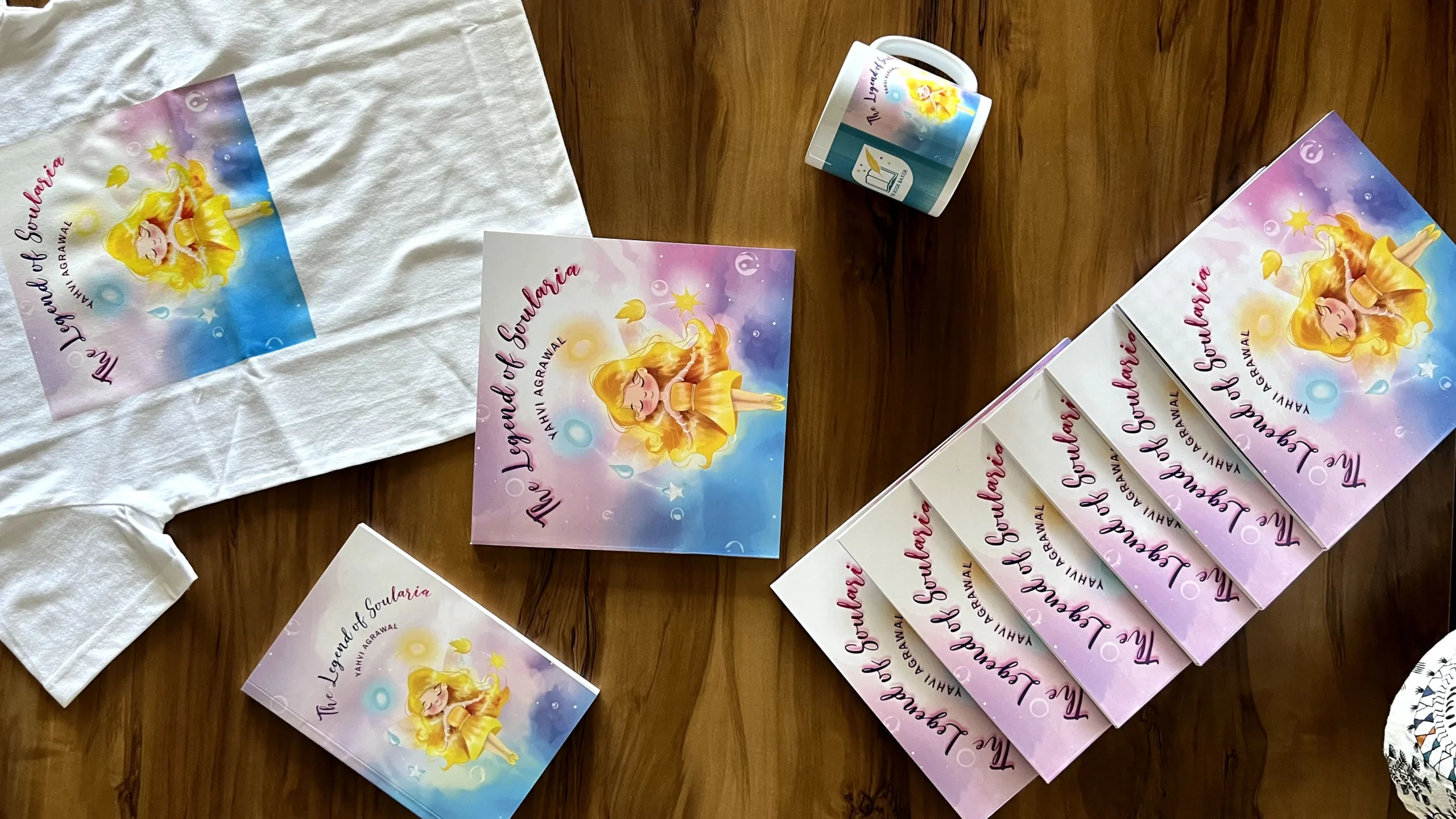 Custom book merchandise showcase