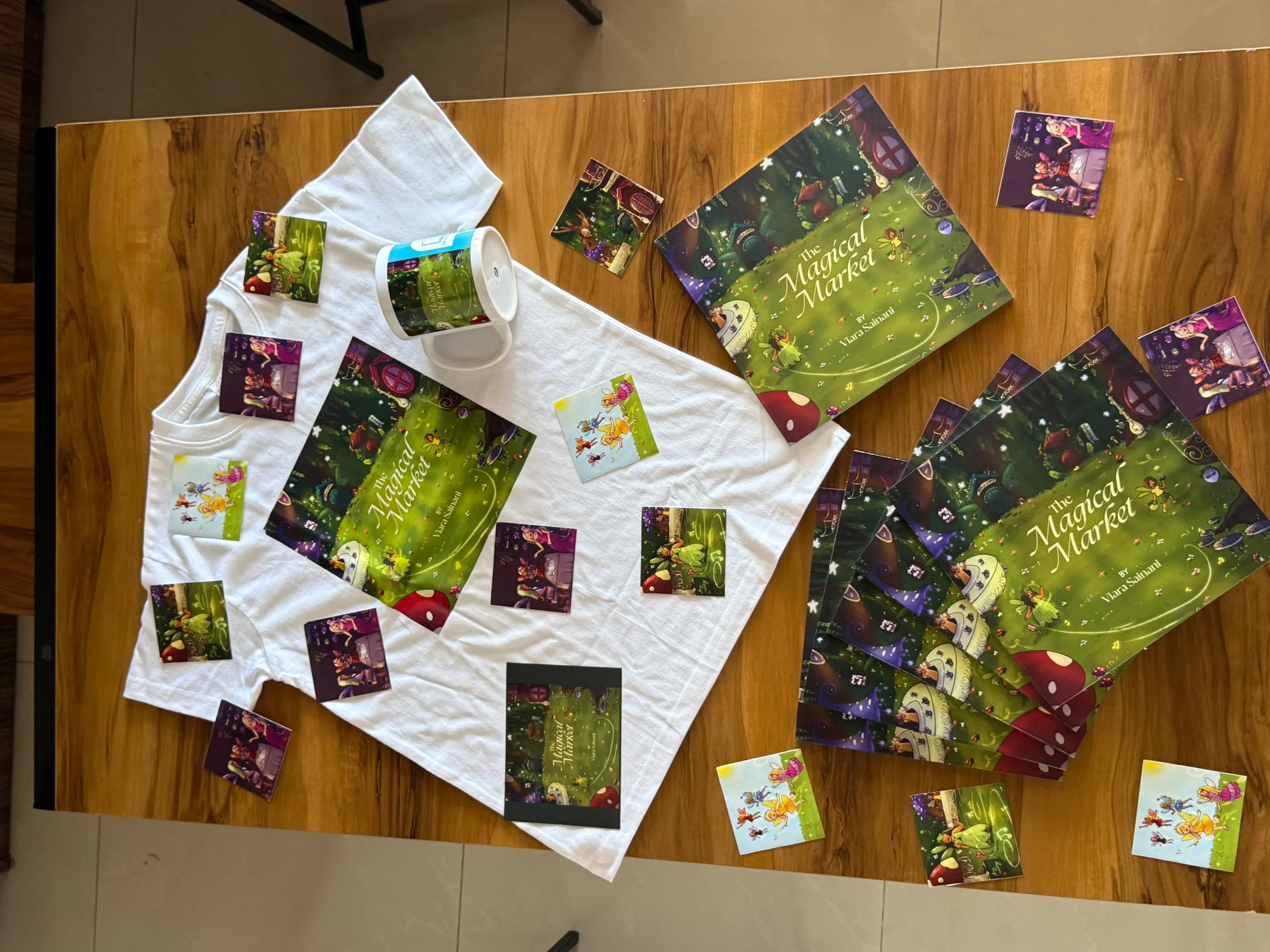Custom book merchandise showcase