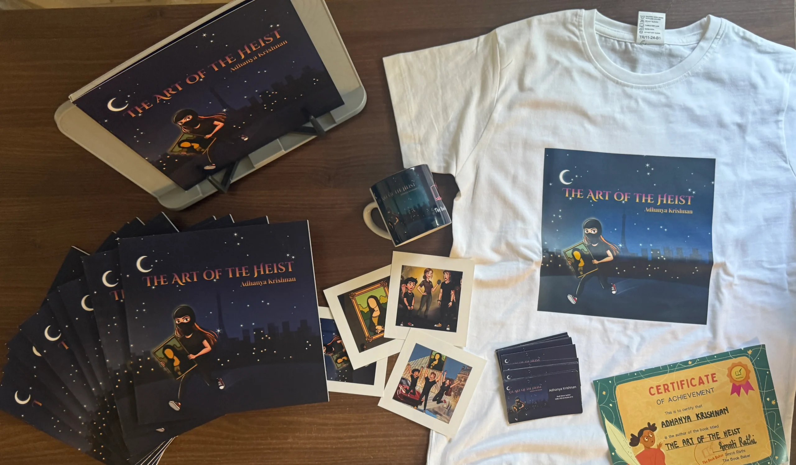 Custom book merchandise showcase