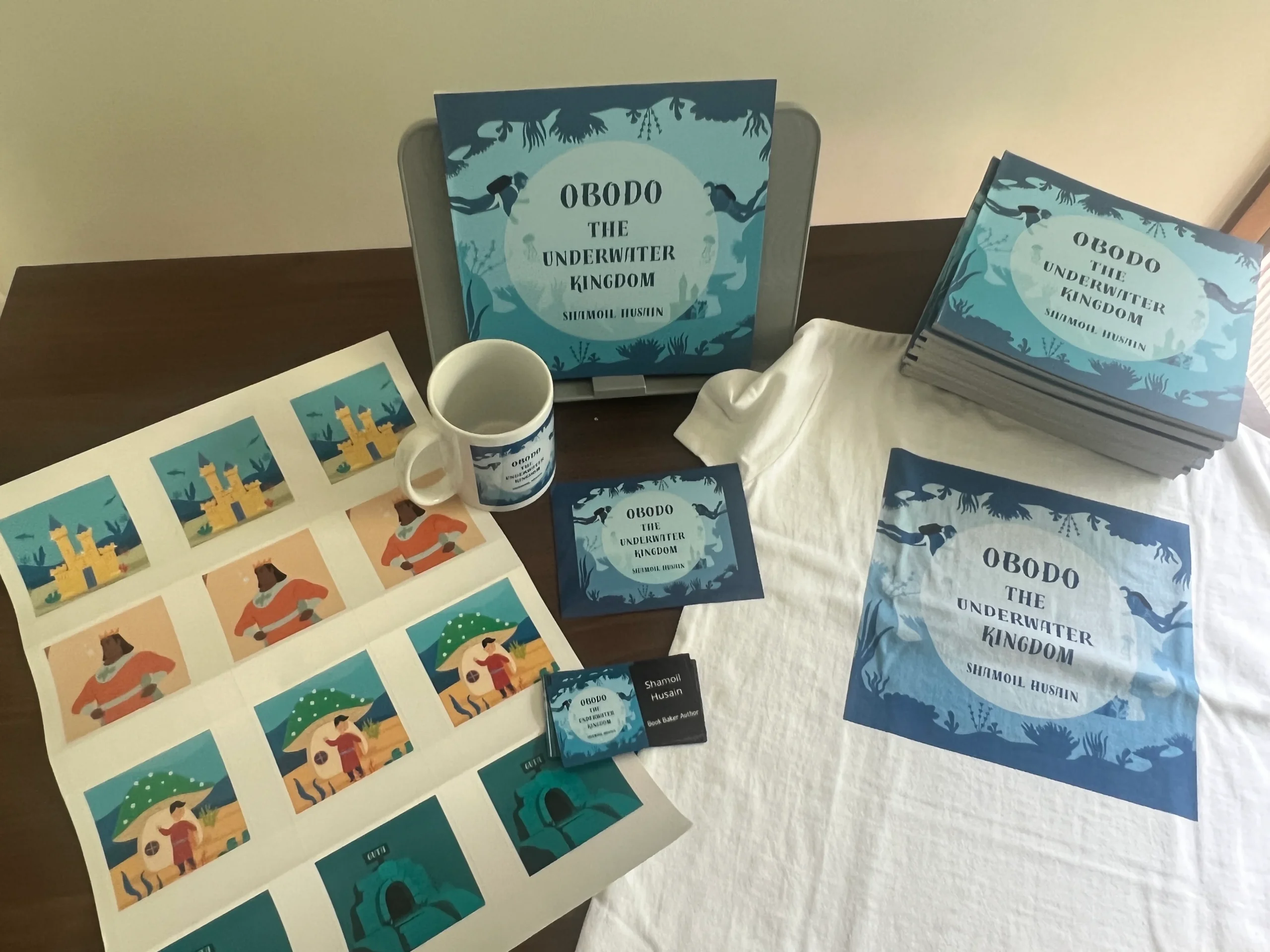 Custom book merchandise showcase