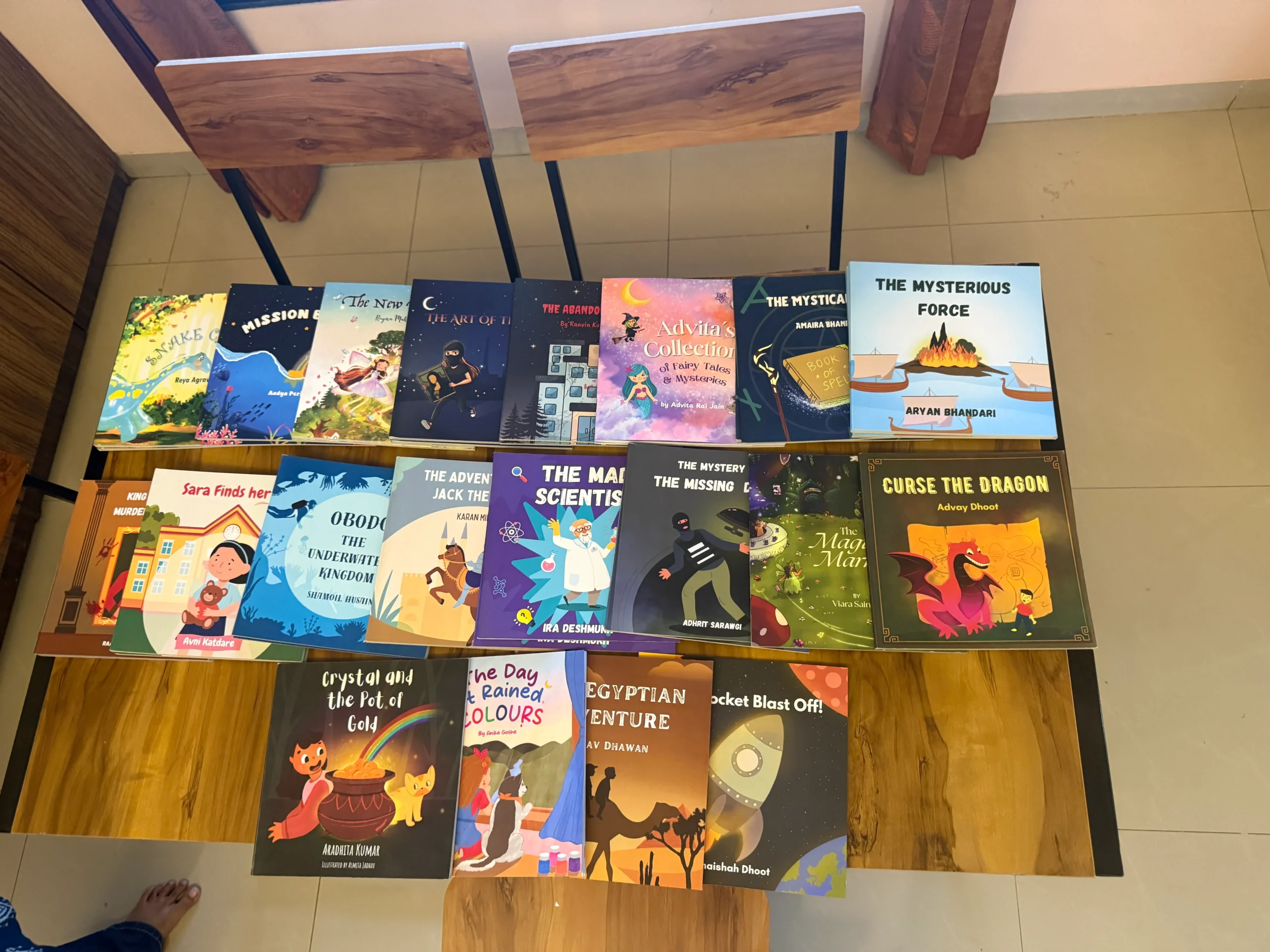 Custom book merchandise showcase