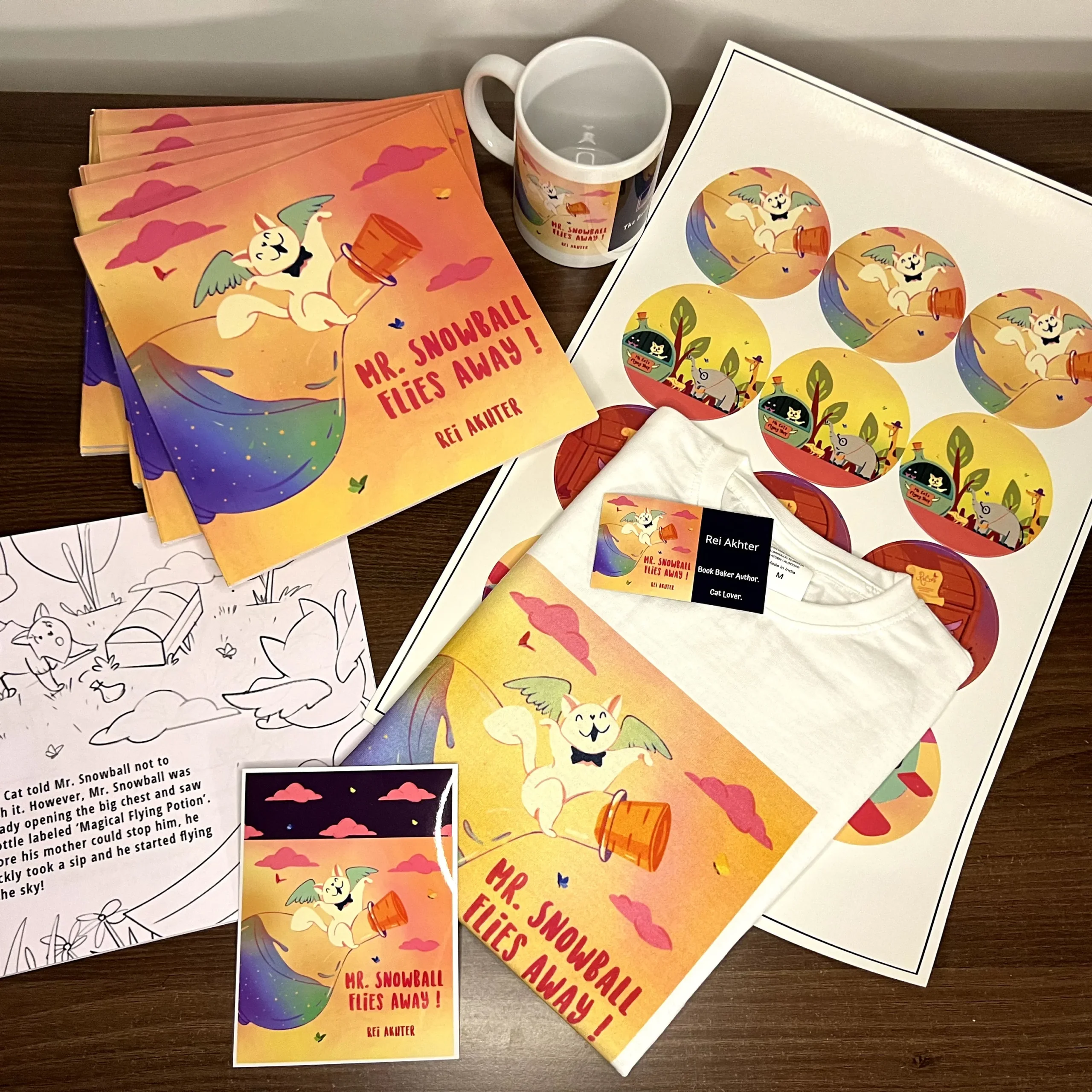 Custom book merchandise showcase