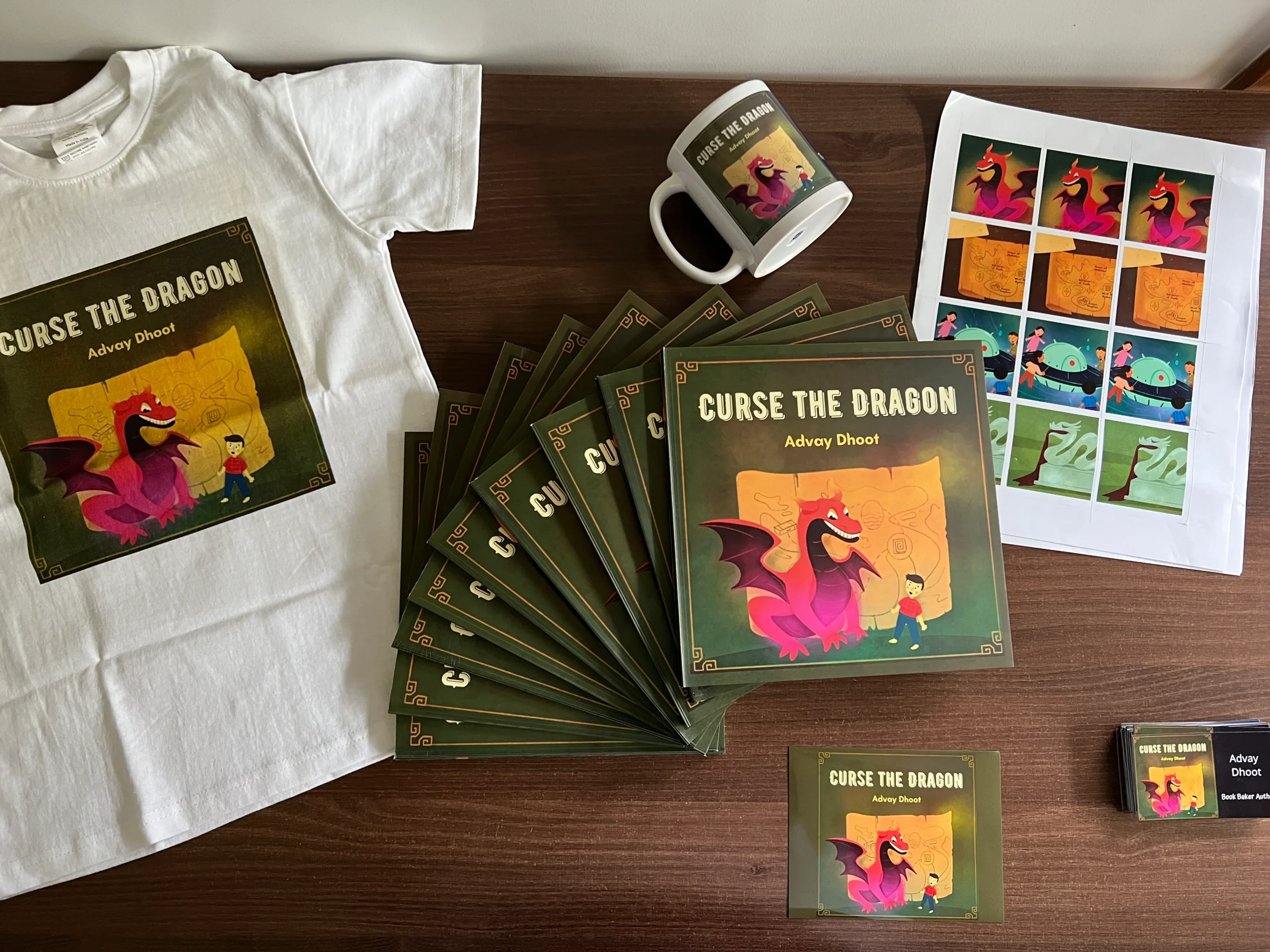 Custom book merchandise showcase